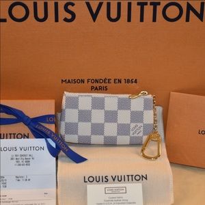 Authentic Louis Vuitton Key Pouch Damiere Azur